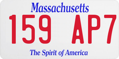 MA license plate 159AP7