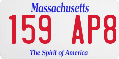 MA license plate 159AP8