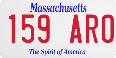MA license plate 159AR0