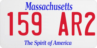 MA license plate 159AR2