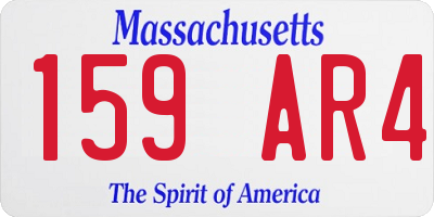 MA license plate 159AR4