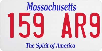 MA license plate 159AR9