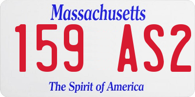 MA license plate 159AS2