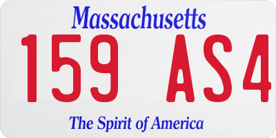 MA license plate 159AS4