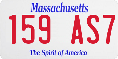 MA license plate 159AS7