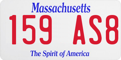 MA license plate 159AS8