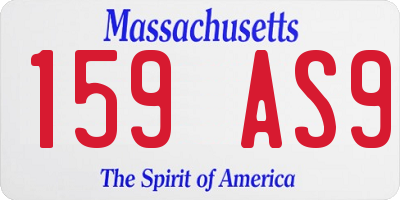 MA license plate 159AS9