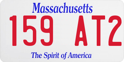 MA license plate 159AT2