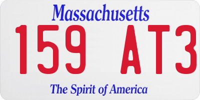 MA license plate 159AT3