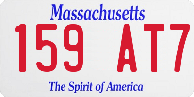 MA license plate 159AT7