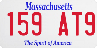MA license plate 159AT9