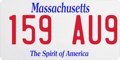 MA license plate 159AU9