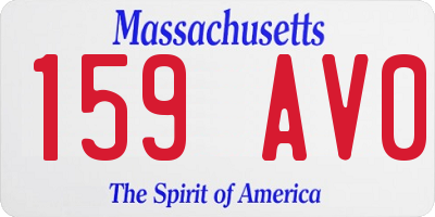 MA license plate 159AV0