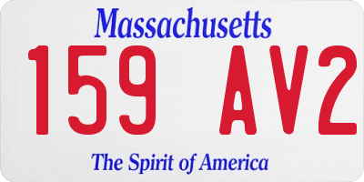 MA license plate 159AV2