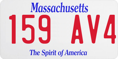 MA license plate 159AV4