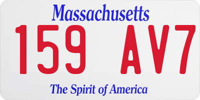 MA license plate 159AV7