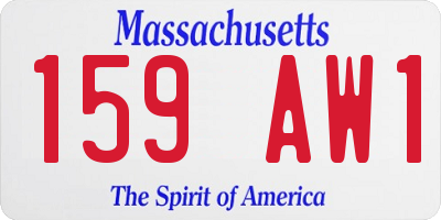 MA license plate 159AW1
