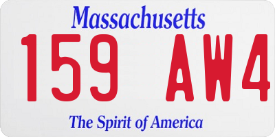 MA license plate 159AW4