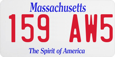 MA license plate 159AW5