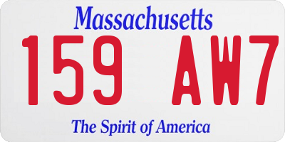 MA license plate 159AW7