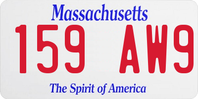 MA license plate 159AW9
