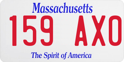 MA license plate 159AX0