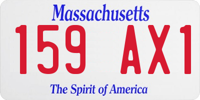 MA license plate 159AX1