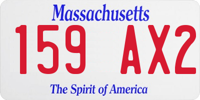 MA license plate 159AX2