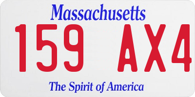 MA license plate 159AX4