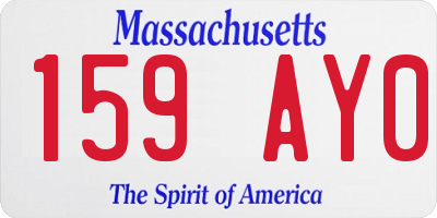 MA license plate 159AY0