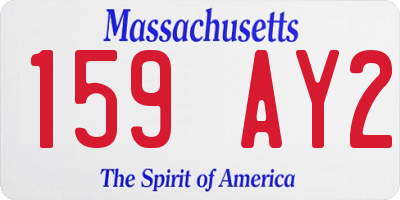 MA license plate 159AY2