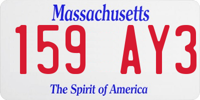 MA license plate 159AY3