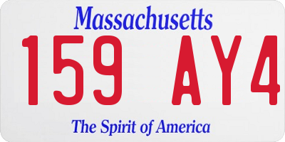 MA license plate 159AY4