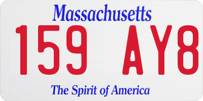 MA license plate 159AY8