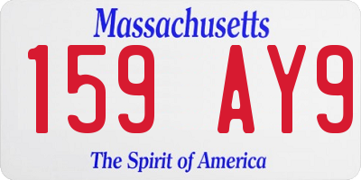 MA license plate 159AY9