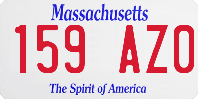 MA license plate 159AZ0