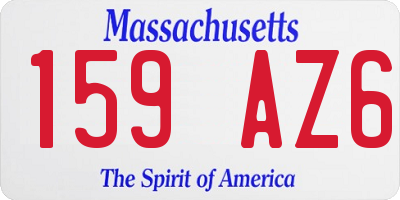 MA license plate 159AZ6