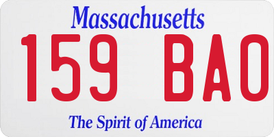 MA license plate 159BA0