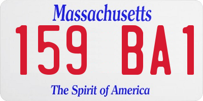 MA license plate 159BA1