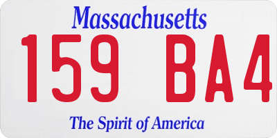 MA license plate 159BA4