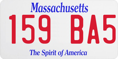 MA license plate 159BA5