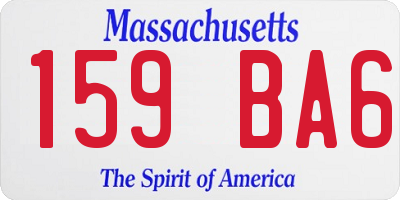 MA license plate 159BA6