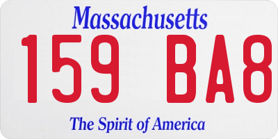 MA license plate 159BA8
