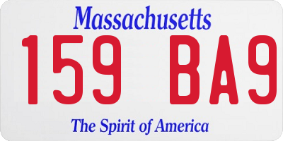 MA license plate 159BA9