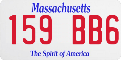 MA license plate 159BB6