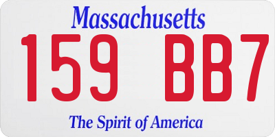 MA license plate 159BB7