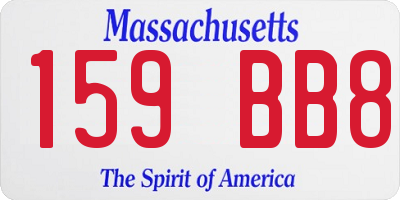 MA license plate 159BB8