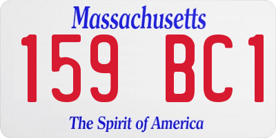 MA license plate 159BC1