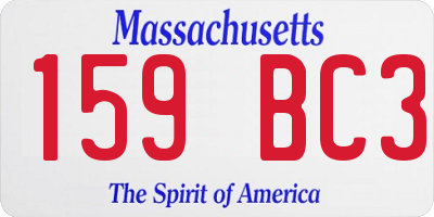 MA license plate 159BC3