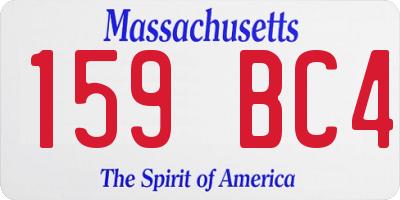 MA license plate 159BC4